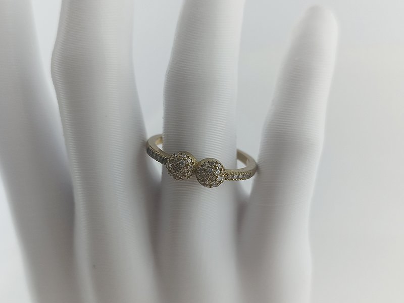 Anel Dupla Esfera Micro Zirconia