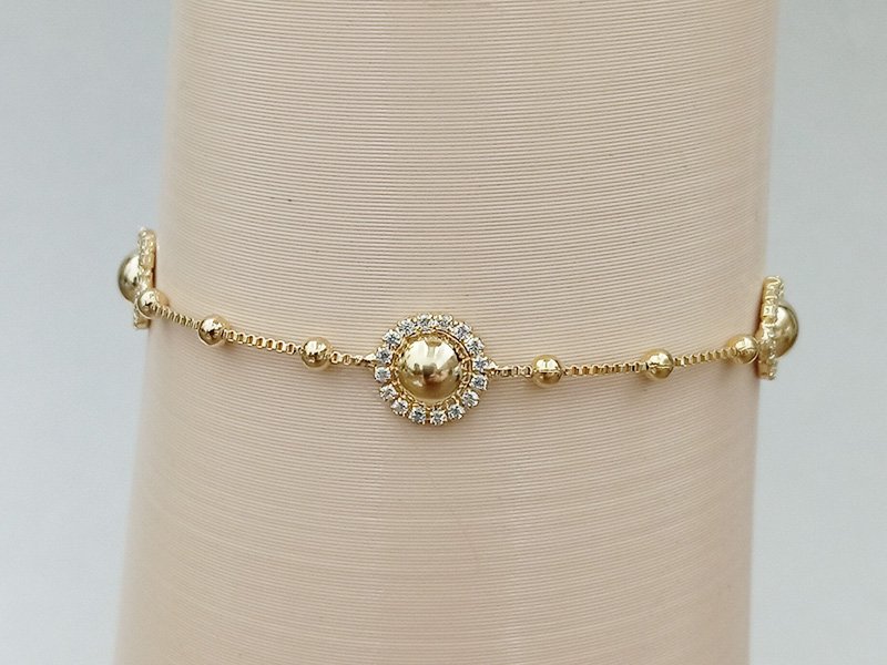 Pulseira Com Esferas Micro Zirconia