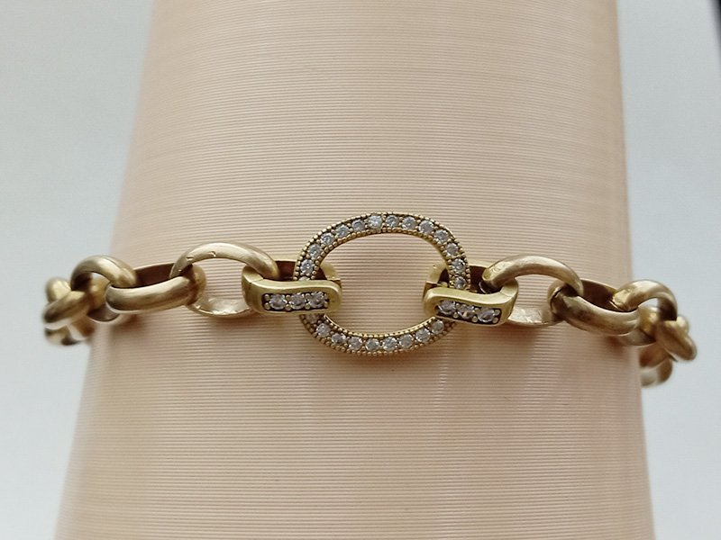 Pulseira Elo Oval Com Elo Zirconia